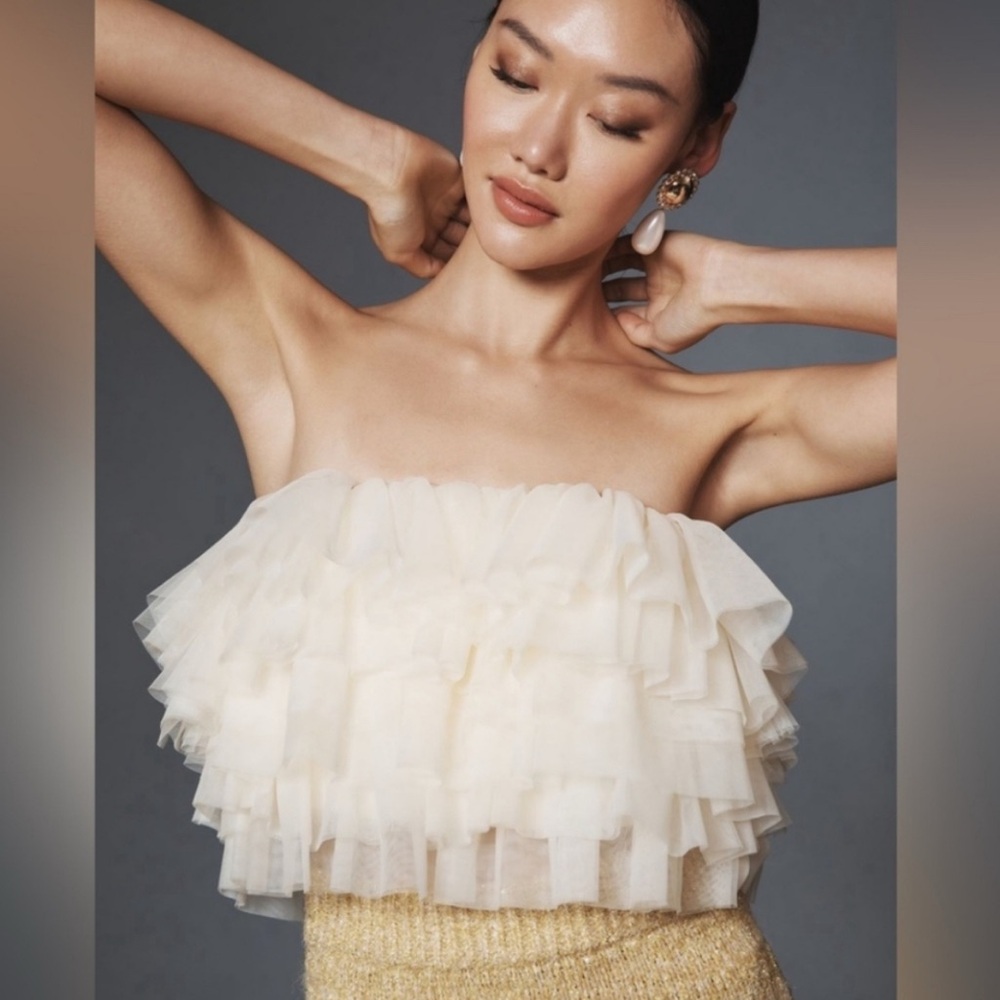 Anthropologie Sunday In Brooklyn Strapless Layered Tulle Top • NWT